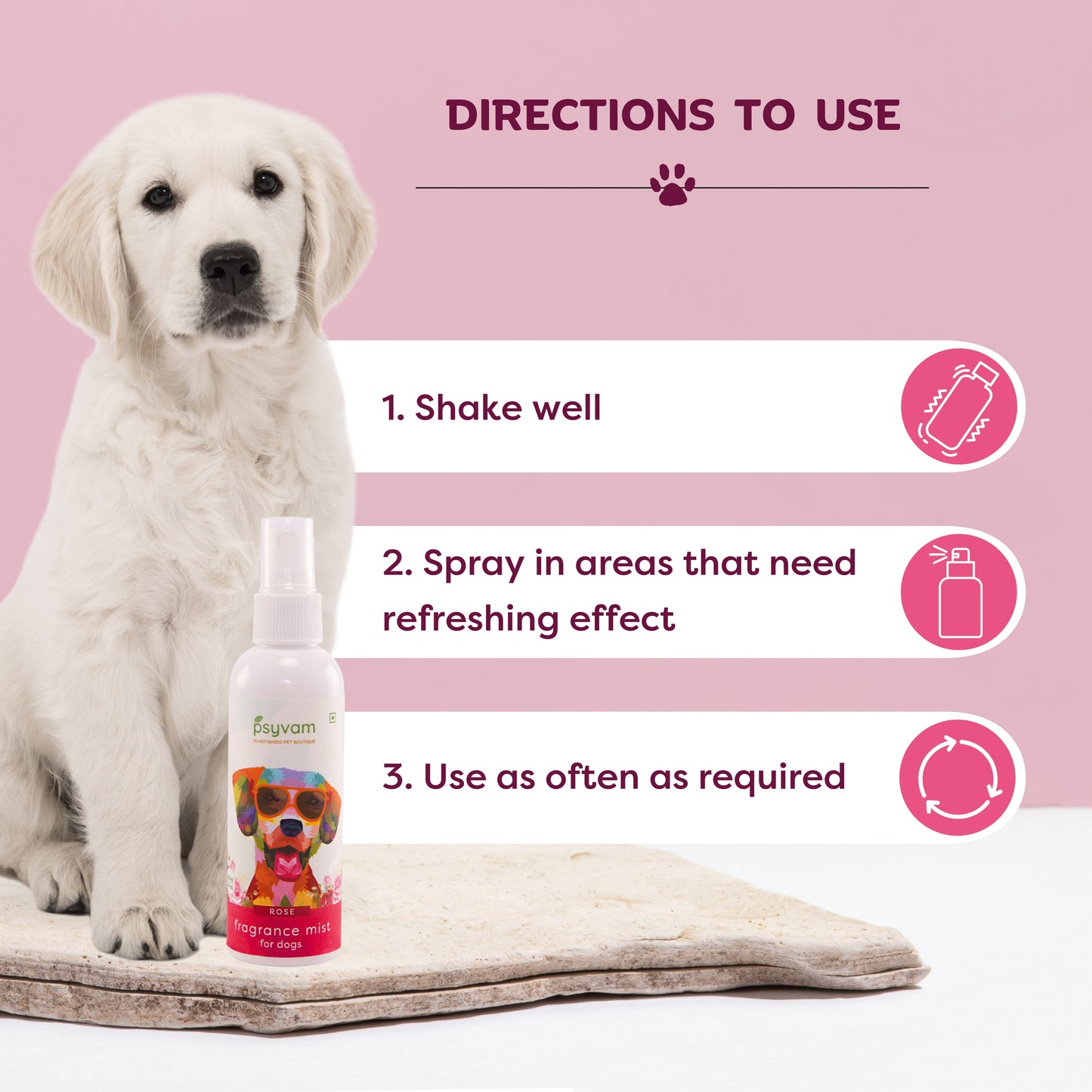 Rose Fragrance Mist for Dogs - Essence of blooming garden