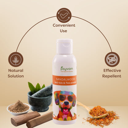 Image of Psyvam Anti Tick & Flea Powder Sandalwood Benefits