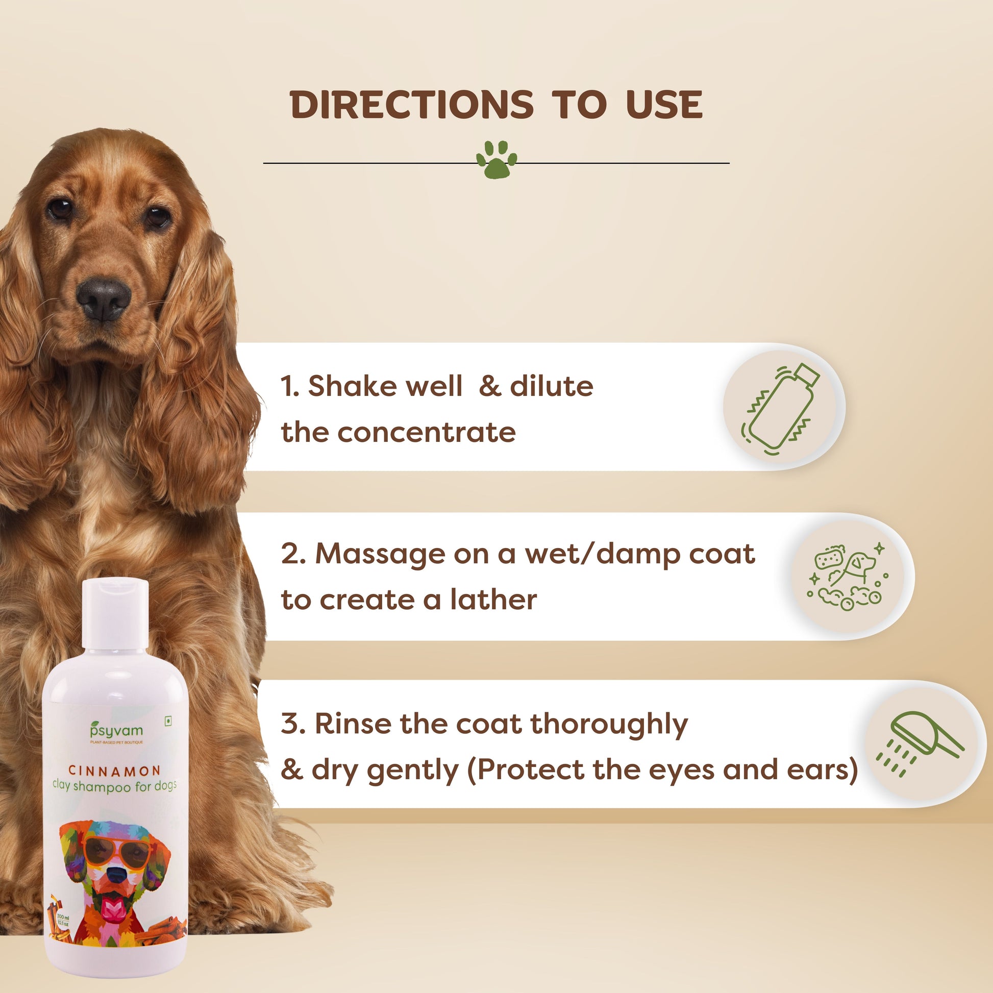 Image of Psyvam Clay Shampoo for Dogs Cinnamon Directions to Use