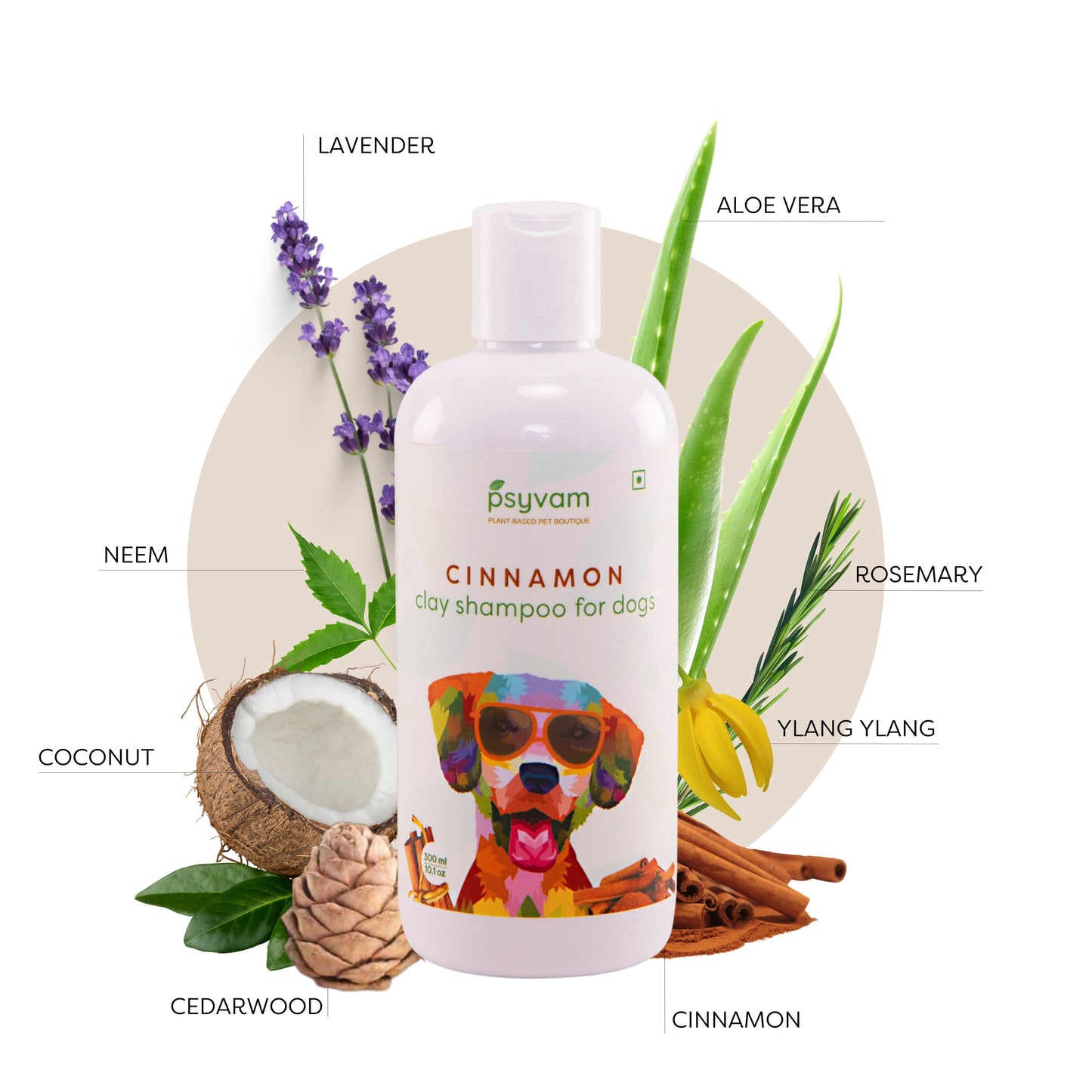 Image of Psyvam Clay Shampoo for Dogs Cinnamon Ingredients