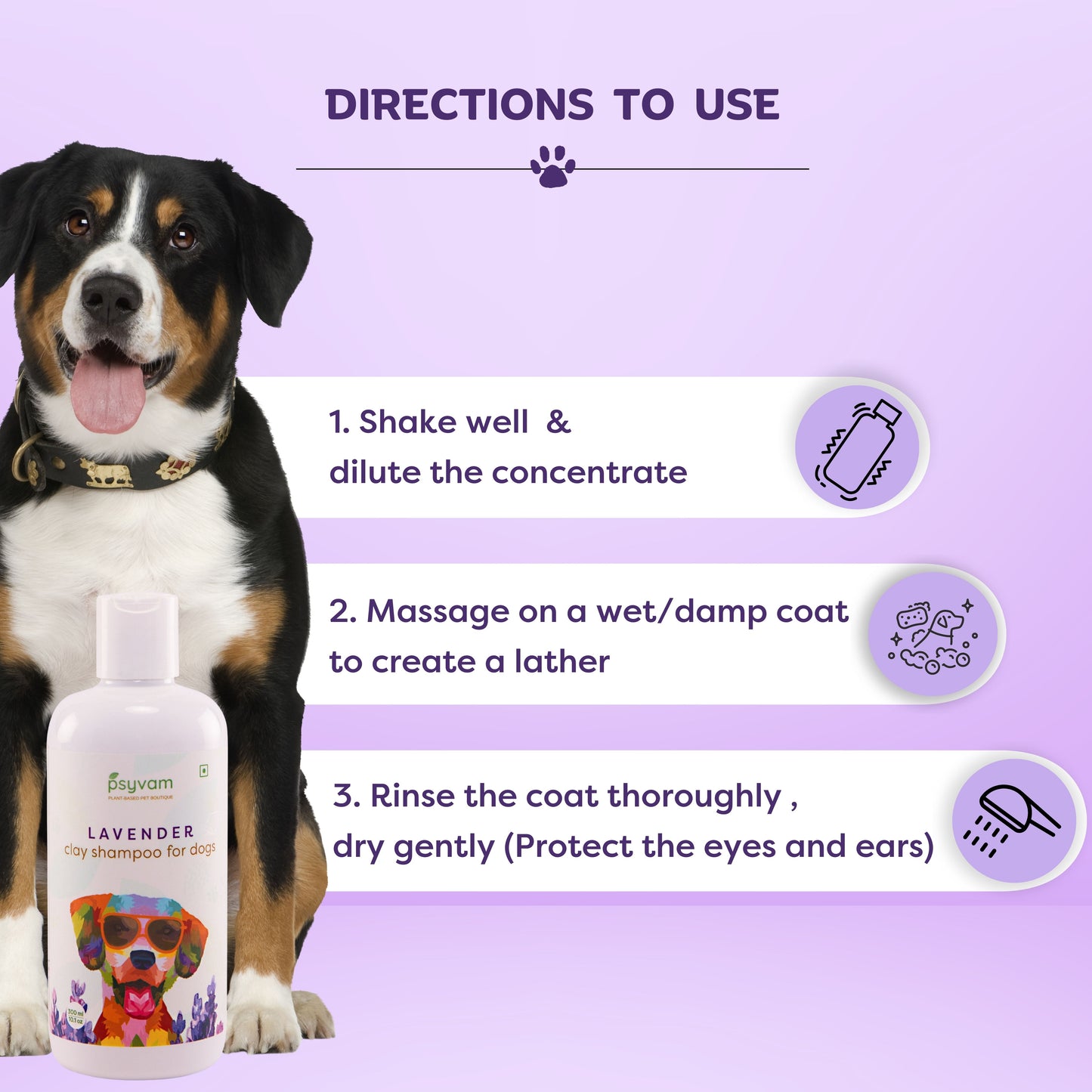 Image of Psyvam Clay Shampoo for Dogs Lavender Directions to Use