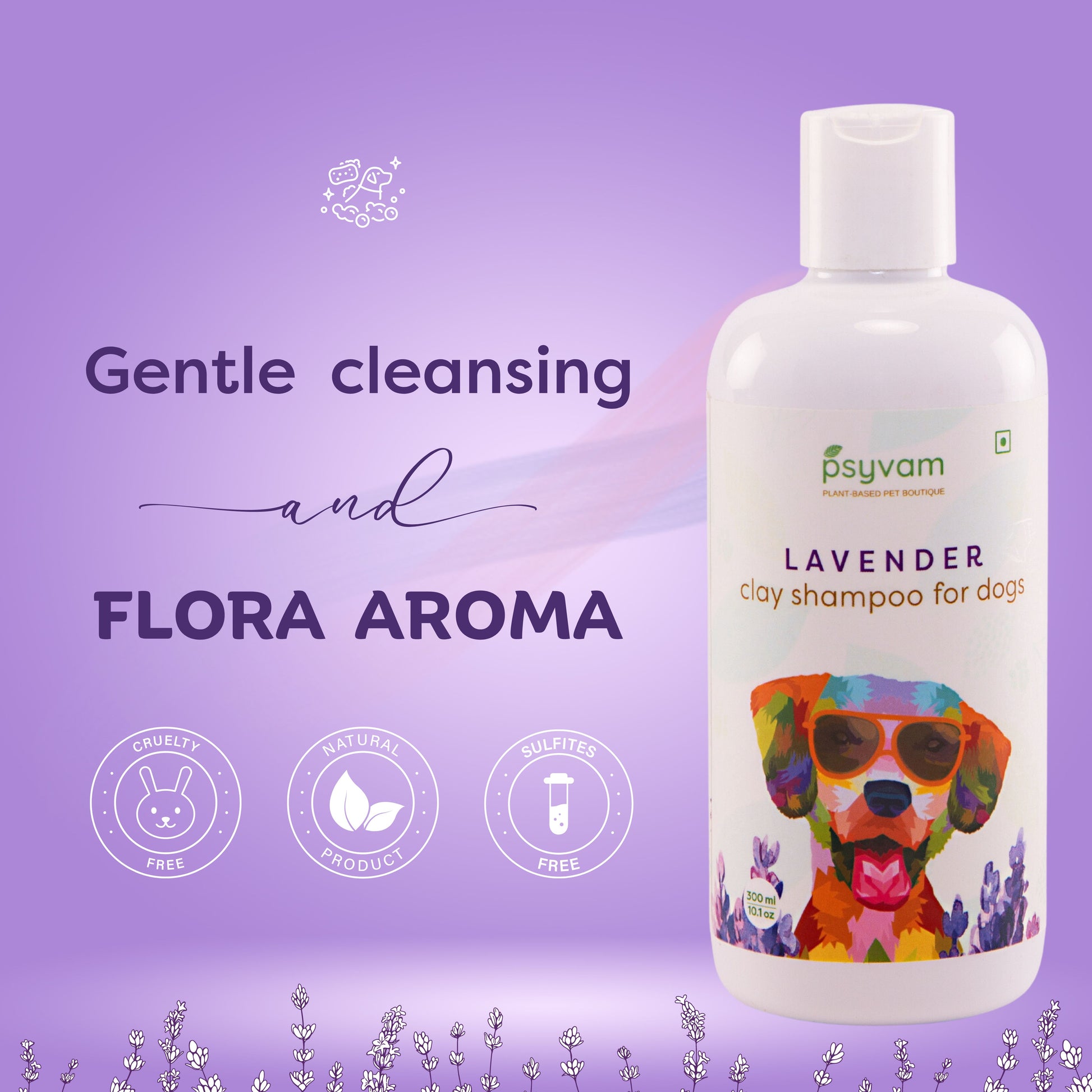 Image of Psyvam Clay Shampoo for Dogs Lavender Tagline