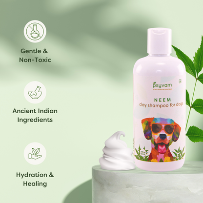 Image of Psyvam Clay Shampoo for Dogs Neem Benefits