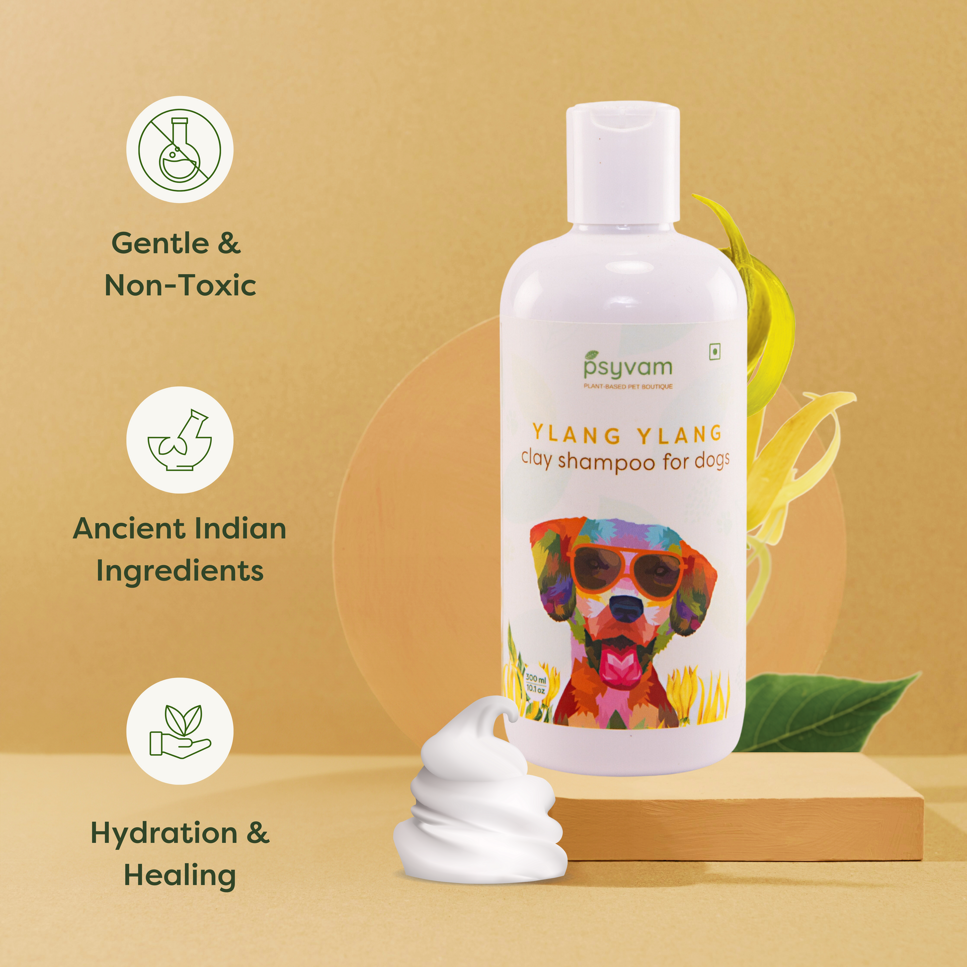 Image of Psyvam Clay Shampoo for Dogs Ylang Ylang Benefits