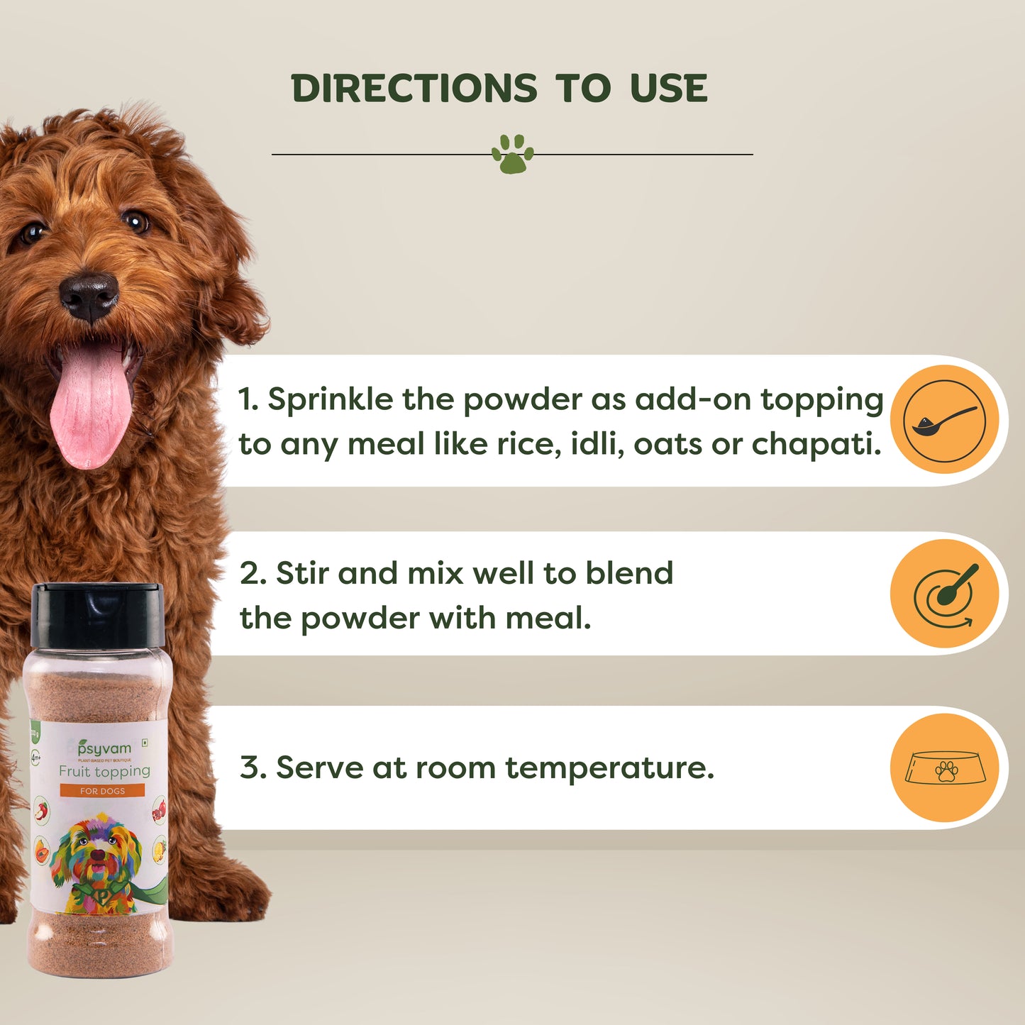 Image of Psyvam Fruit Topping for Dogs Directions to Use