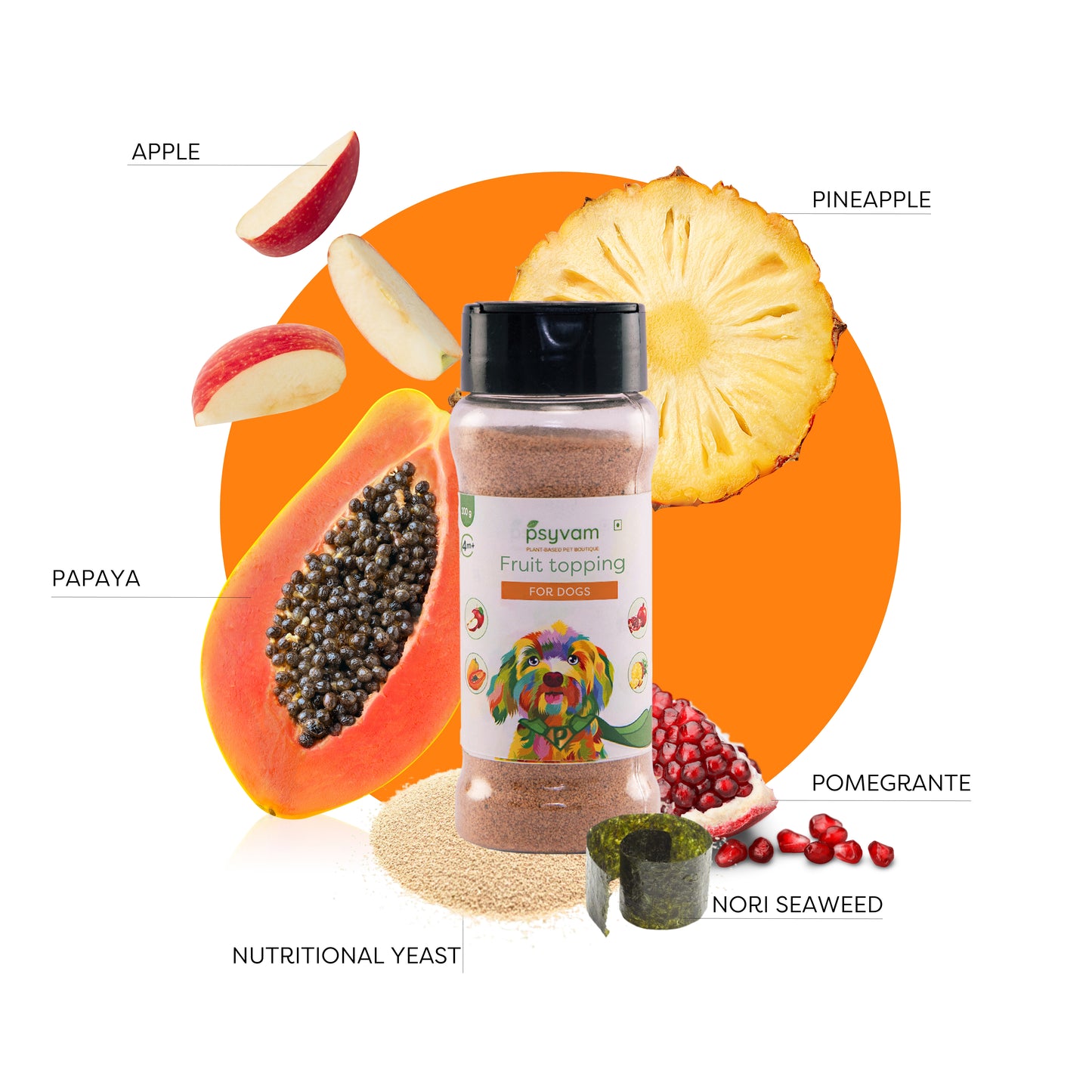 Image of Psyvam Fruit Topping for Dogs Ingredients