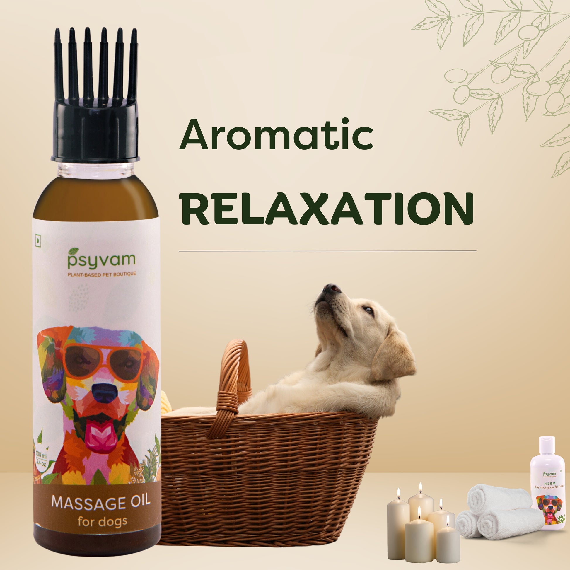 Image of Psyvam Massage Oil for Dogs Tagline