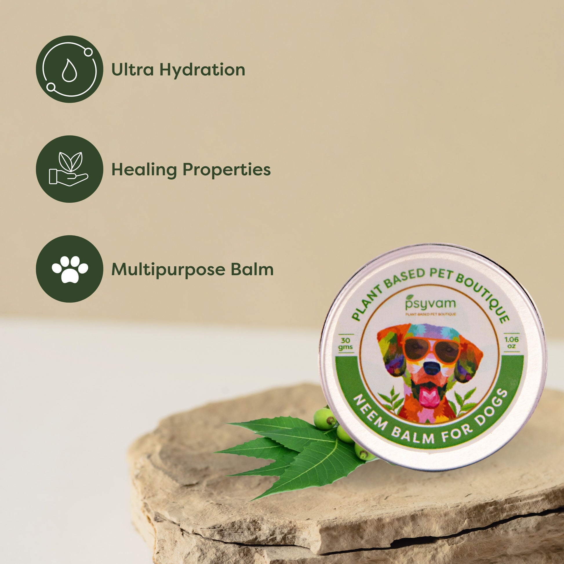 Image of Psyvam Neem Balm for Dogs Benefits