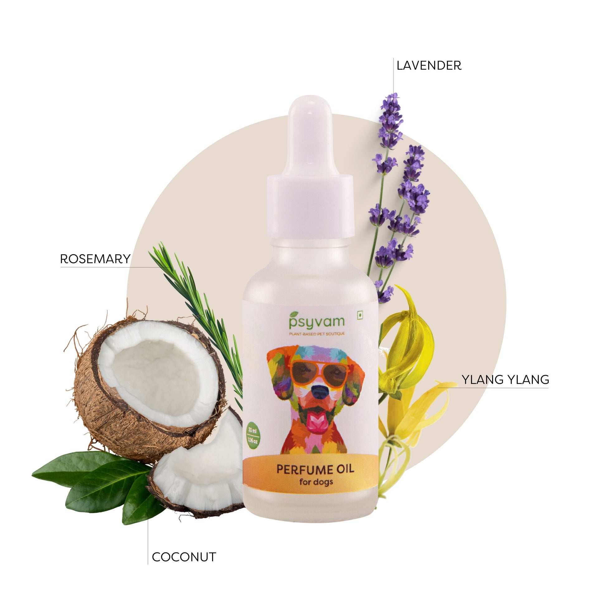 Image of Ingredients of Psyvam Perfume Oil for Dogs Dropper