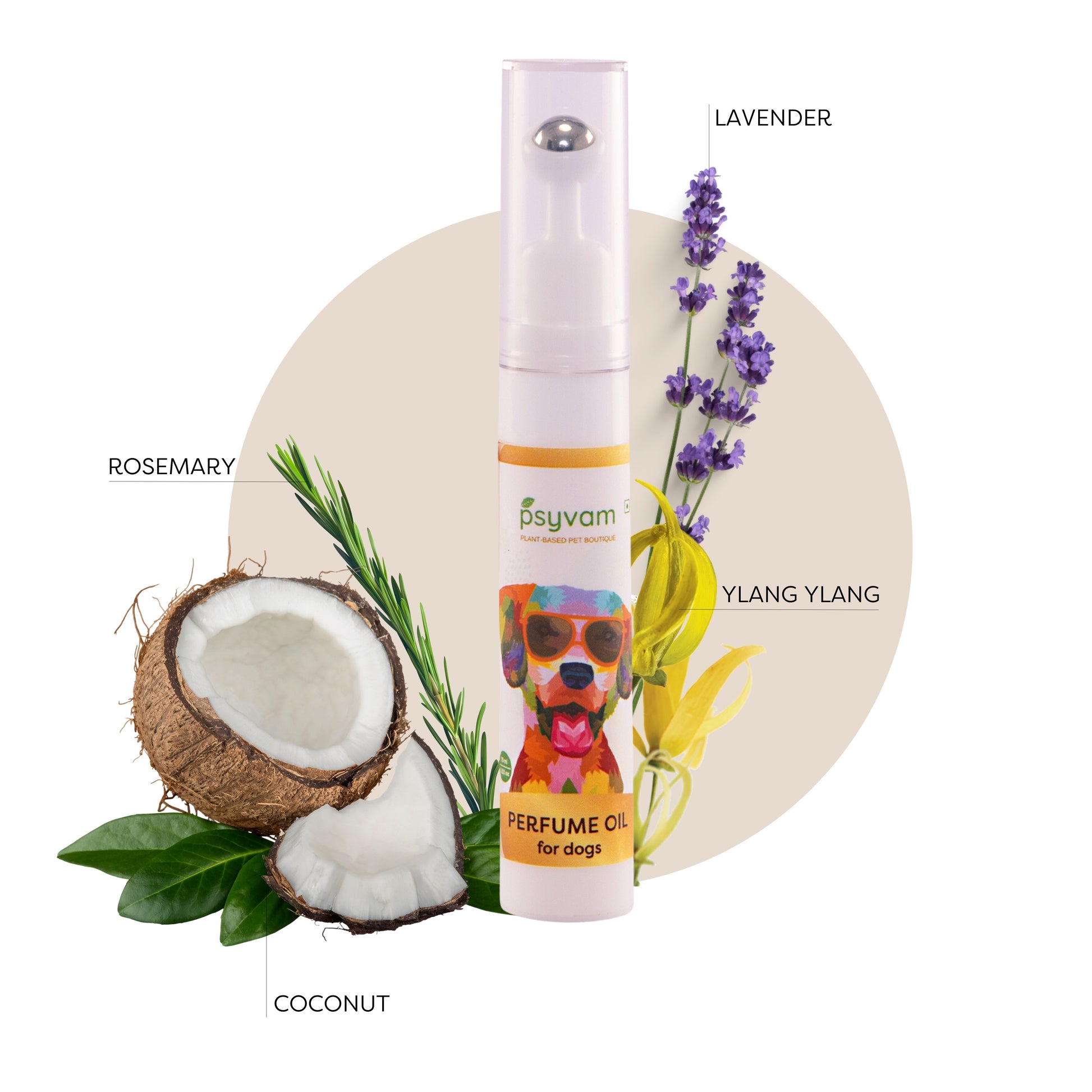 Image of Ingredients of Psyvam Perfume Oil for Dogs Roll On