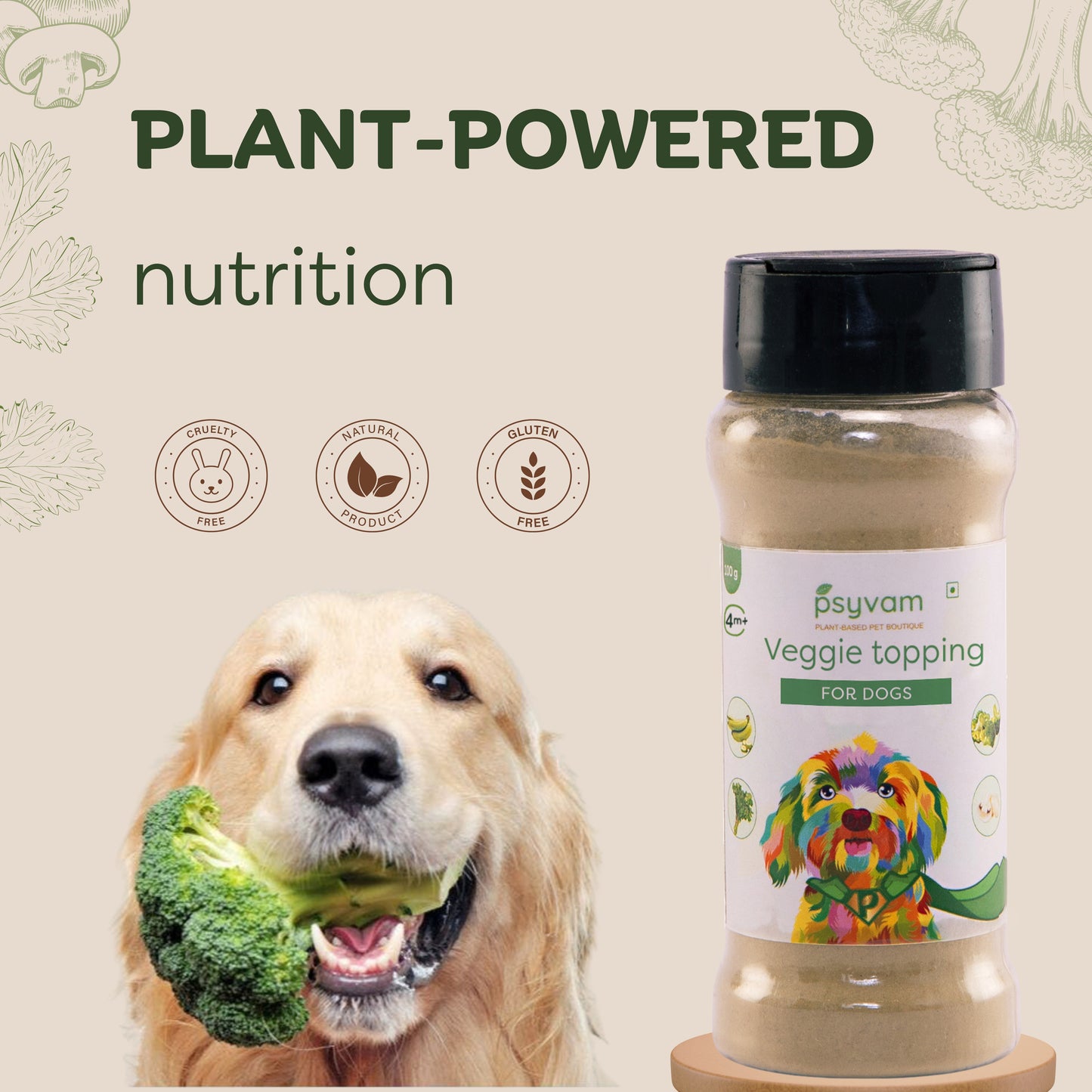 Image of Psyvam Veggie Topping for Dogs Tagline