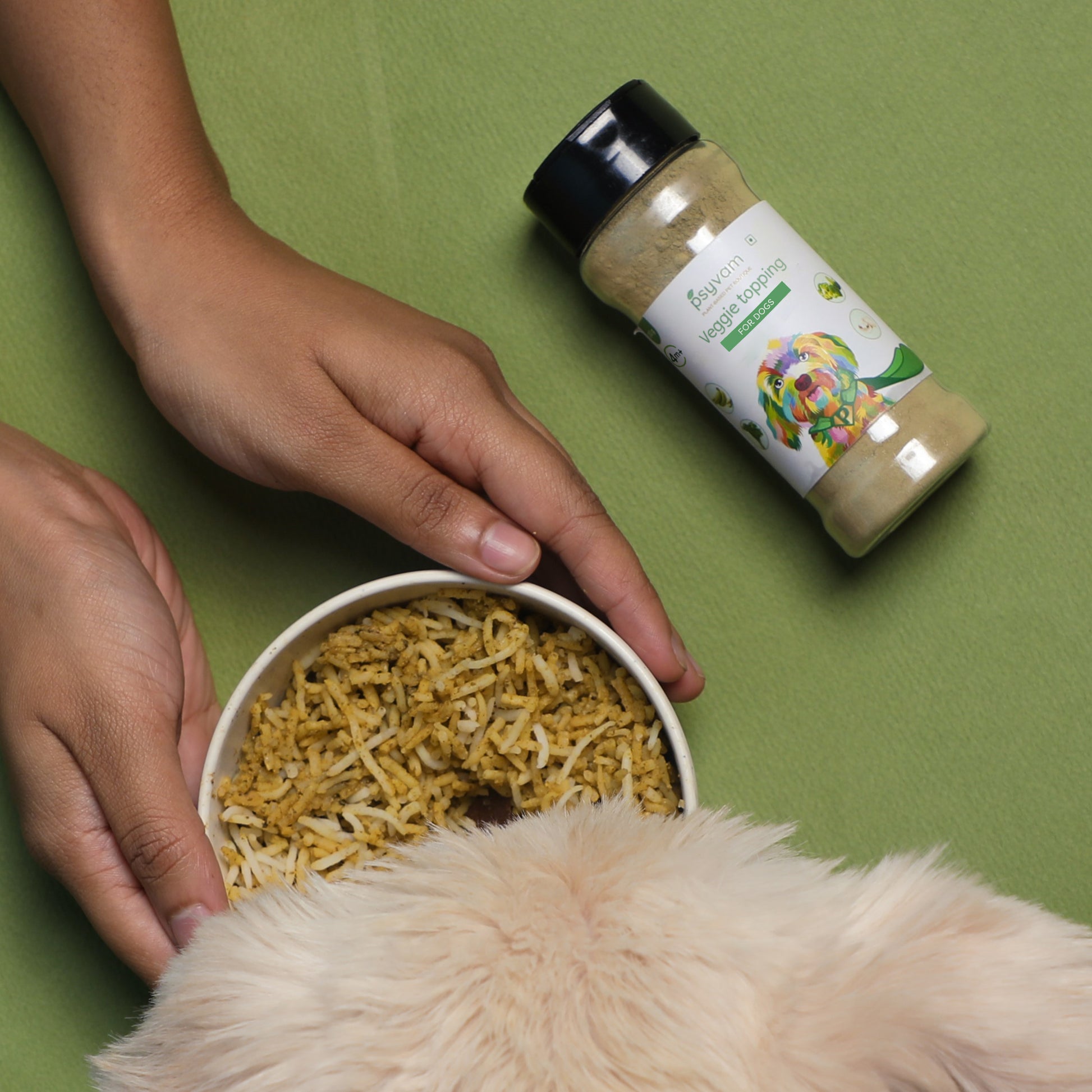 Image of Psyvam Veggie Topping for Dogs Usage